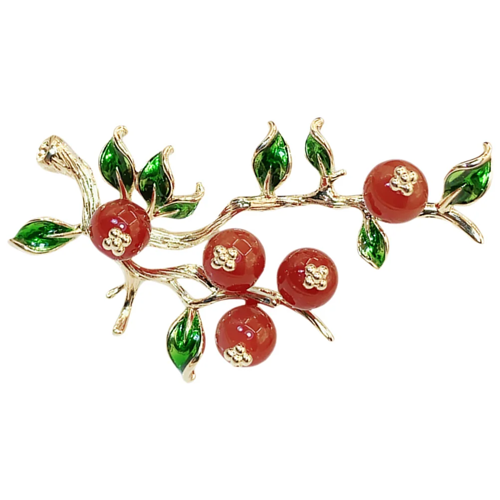 

Persimmon Brooch Women Fashion Pin Elegant Corsage For Dress Scarf Cheongsam Jewelry Accessory Brooches For Women