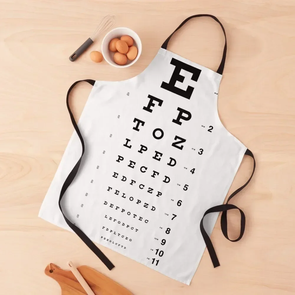 

Snellen Eye Chart Apron Women's Hairdressing Hairdresser Accessories Household Items Useful Apron