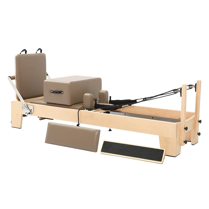 

YTYIN OGA Training Commercial Pilates Reformer, High-Quality White Maple Wood Machine for Professional Studio