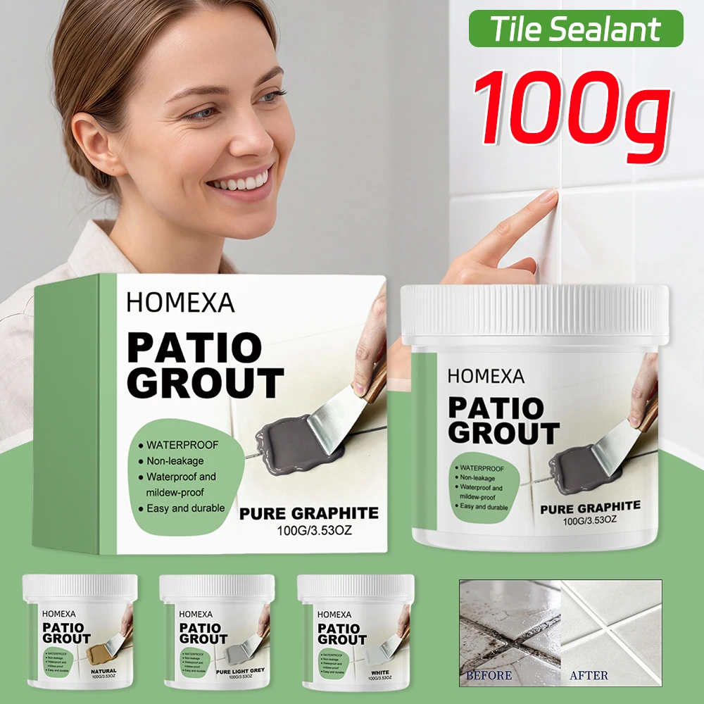 Bathroom Tile Grout 100g Fast Drying Grout Paint Waterproof -Proof Strong Adhesion for Shower Kitchen Floor Wall Terrace