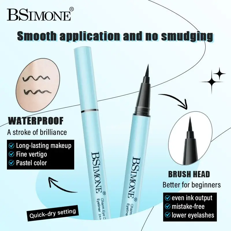 BSIMONE 2g Ultimate Black Liquid Eyeliner Long-Lasting Waterproof Eye Liner Pencil Pen Cosmetic Beauty Tool for Nice Makeup