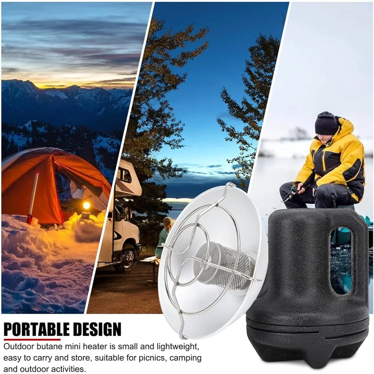 

Портативный мини-обогреватель Y69A для кемпинга, газовый обогреватель для палаток, быстрый нагрев, экономия газа, для походов, рыбалки на льду, путешествий