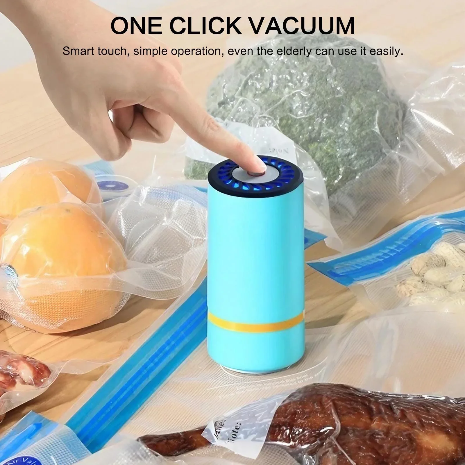 Vacuum Sealer Wireless Portable Food Preservation Pump Rechargeable Compact Kitchen Gadget Meal Prep Tool Cordless Handheld For