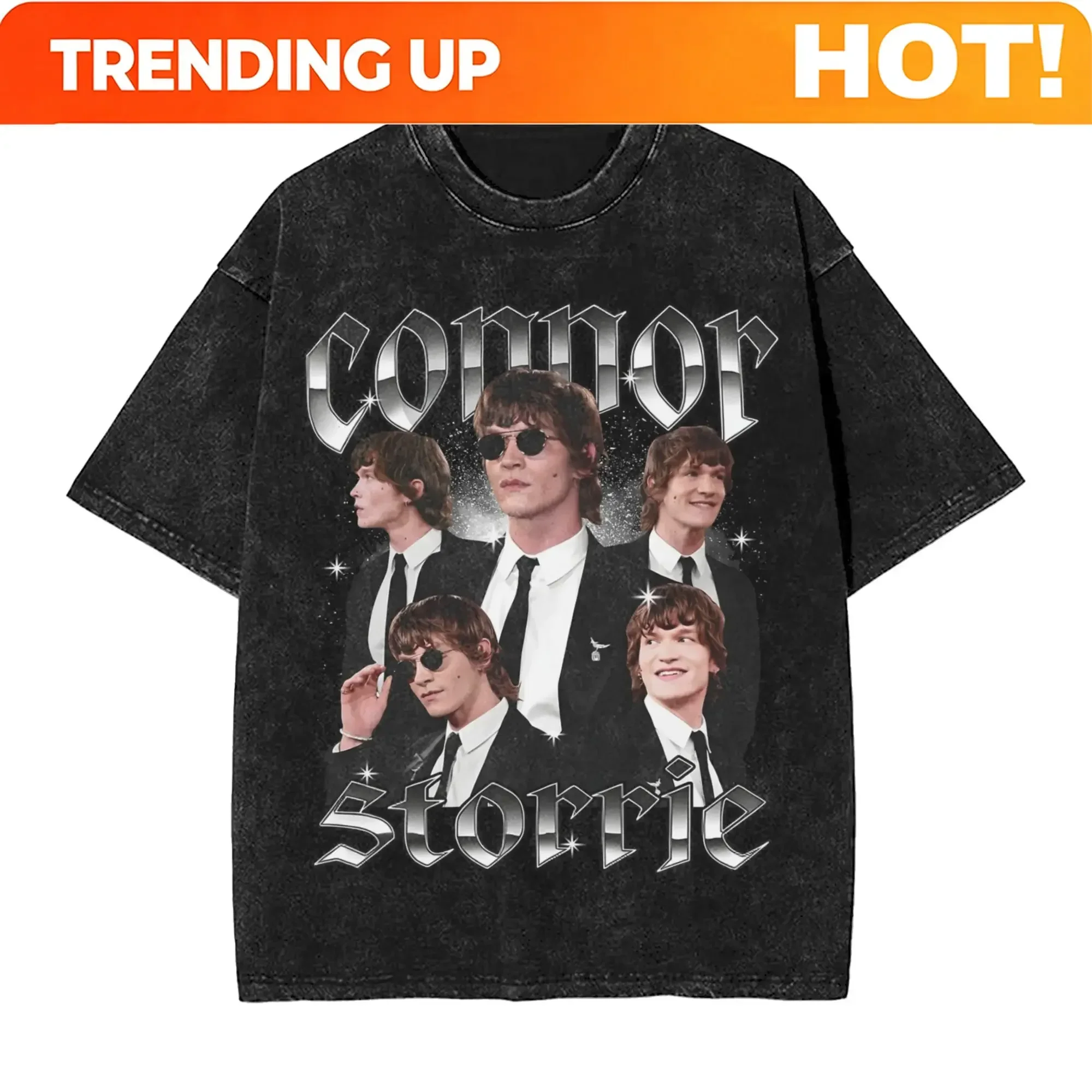 Customization Washed T Shirts Connor Storrie Hip Hop Vintage T-Shirt Oversize Streetwear Cotton Printed Tops Tees Men Women