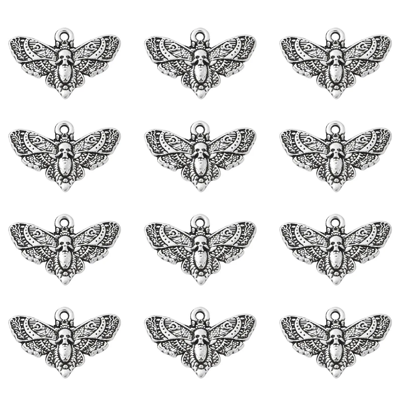 

Pandahall 50Pcs Tibetan Moth Charms Butterfly Moth Skull Charms Tibetan Animal Dangle Charms for Jewelry Making Craft