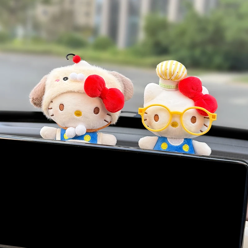 

Cute Hello Kitty Car Ornament Car Center Control Display Screen Decorative Female