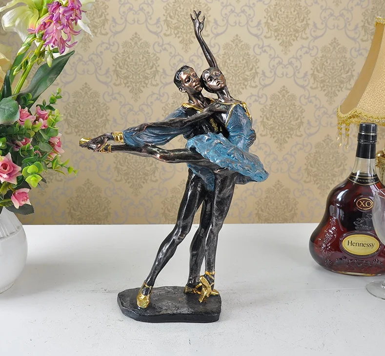 Imagem -04 - Estátua Artesanal de Resina Bailarina Vintage Ballet Amantes Escultura Dançarino Decoração Arte e Artesanato Presente Mobiliário Ornamento