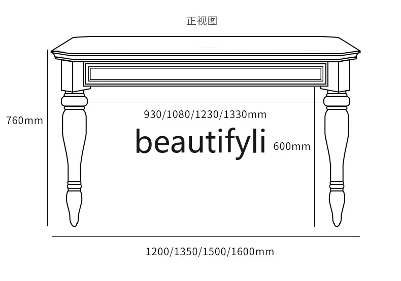 01A American all-solid wood dining table and chair combination rectangular modern simple home dining table