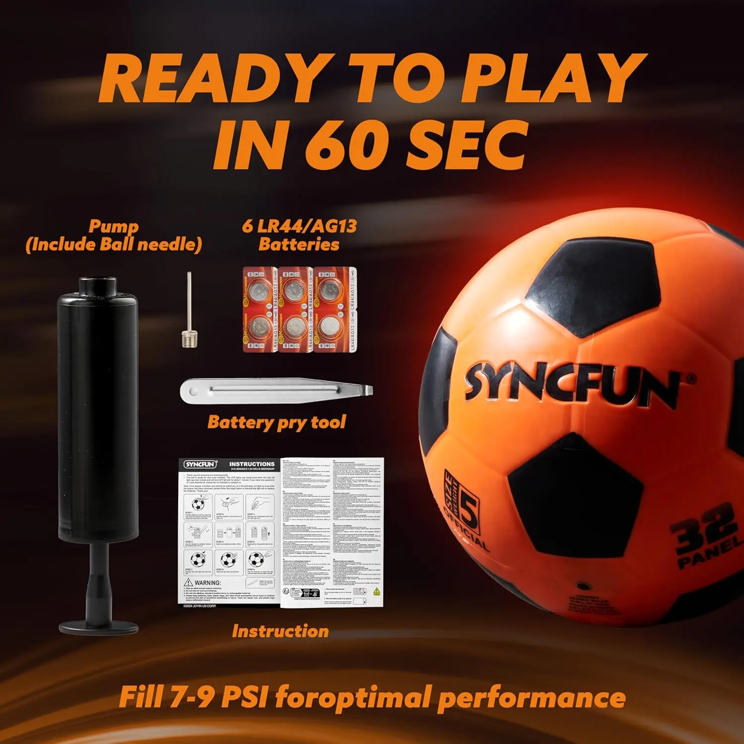 JOYFY Glow in The Dark Voetbal Oplichtende Voetbal Nacht Sportuitrusting Geschenken Games Rode Gloeiende Bal voor Tienerjongen Speelgoed Geschenken