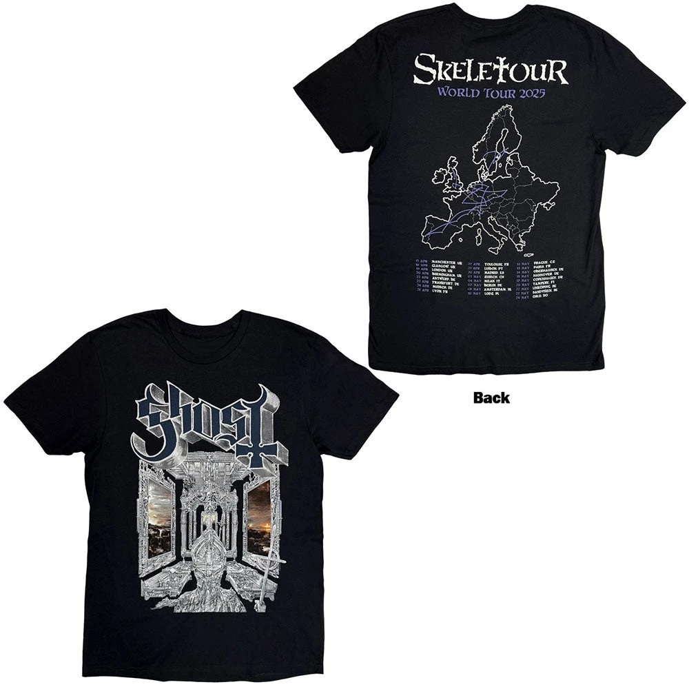 Skeleta Album Cover '25 Tour Dates Ghost Band T-Shirt Cotton Graphic Tee Men Women Summer Streetwear