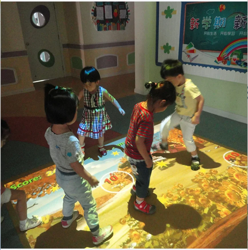 Interactive hologram Floor Wall projection system with free 3D animation for advertising,entertainment,party,exhibition