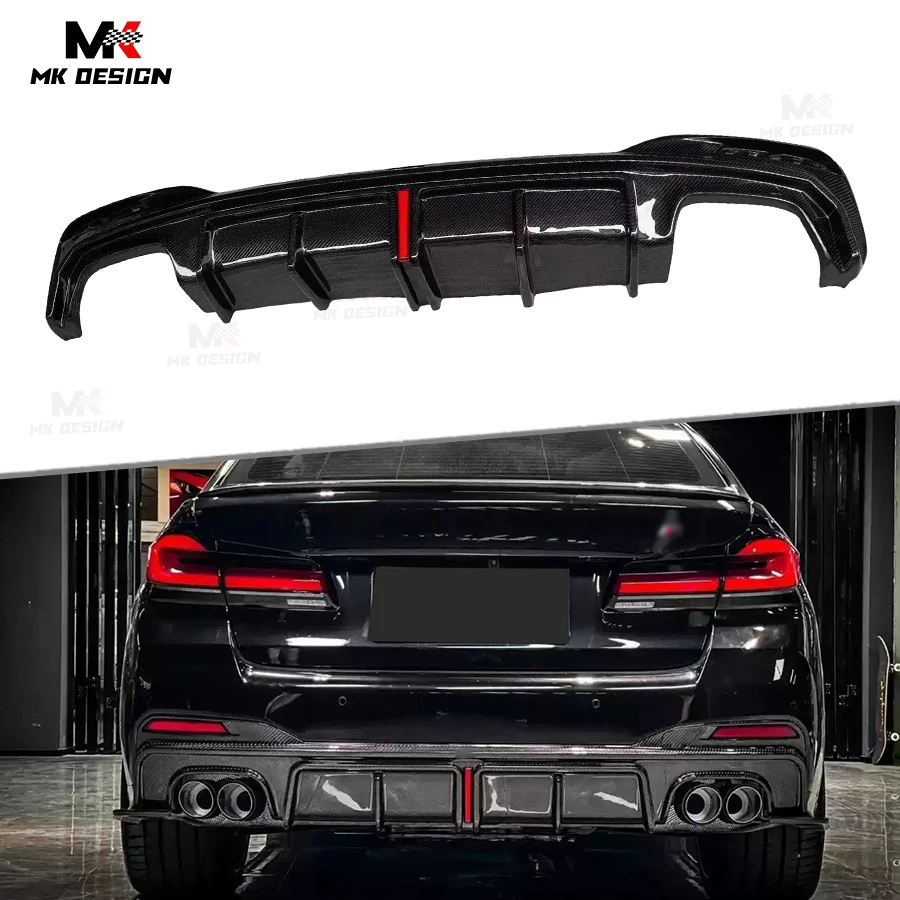 

Carbon Fiber KB Style Rear Diffuser W/ LED Light for BMW 5 Series F90 M5 G30 G38 2018-2023 Rear Bumper Lip Splitter Car Styling
