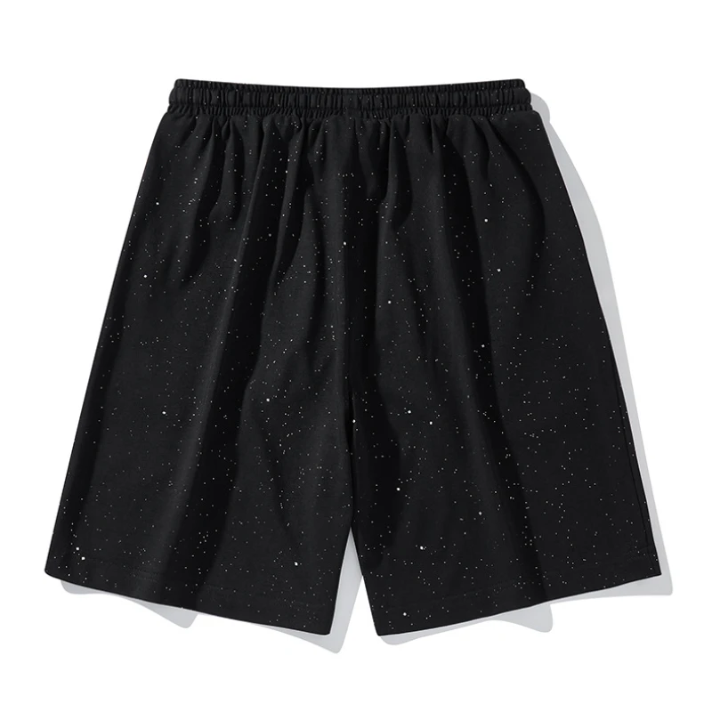 New Men's Shorts Diamond-encrusted Sporty Comfort Casual Shorts All-match Breathable Cycling Outdoor Hiking Shorts American