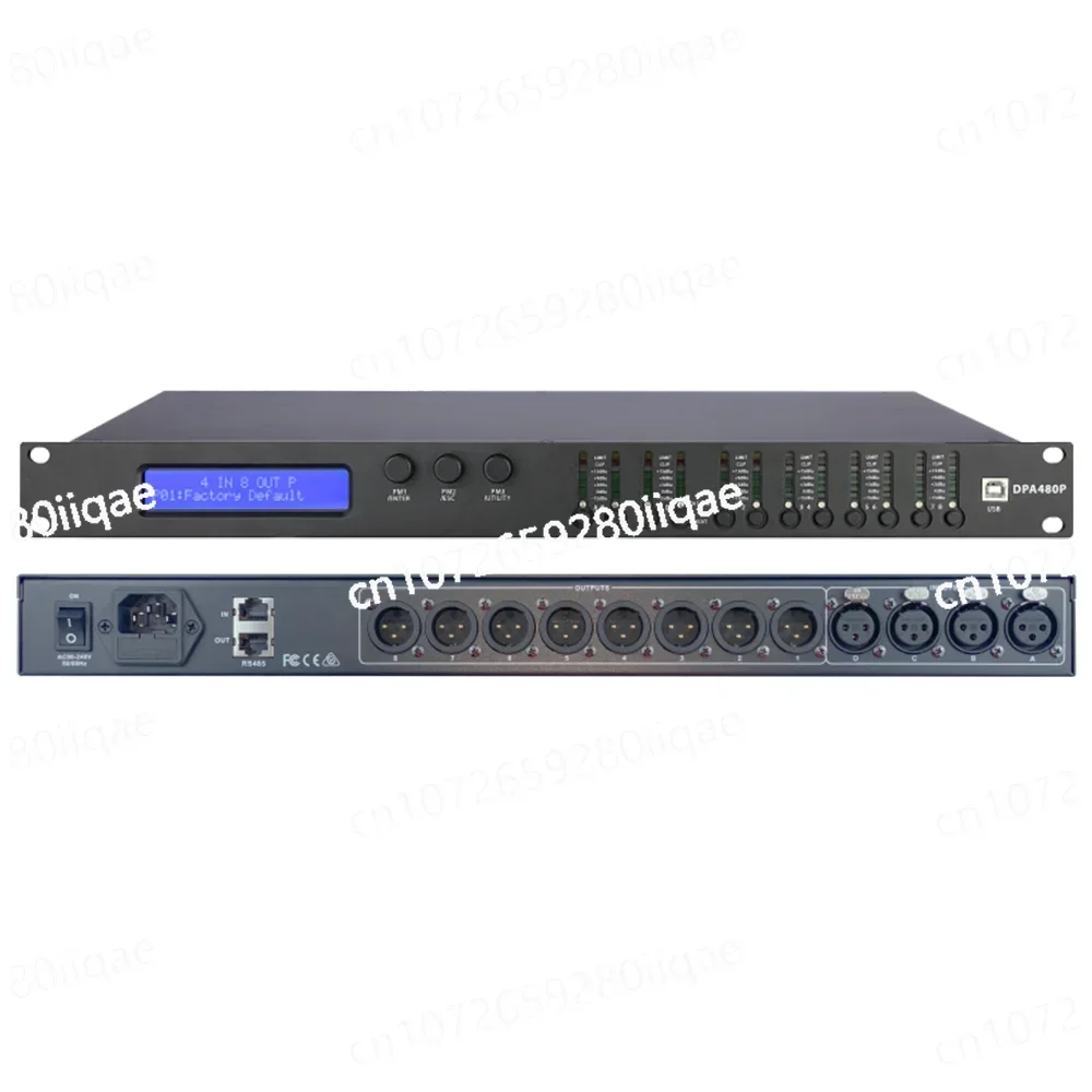 

480P 4-IN 8-OUT Цифровая система управления динамиками Управление оборудованием Дистанционное программное обеспечение для ПК Эквалайзер с 11-диапазоном