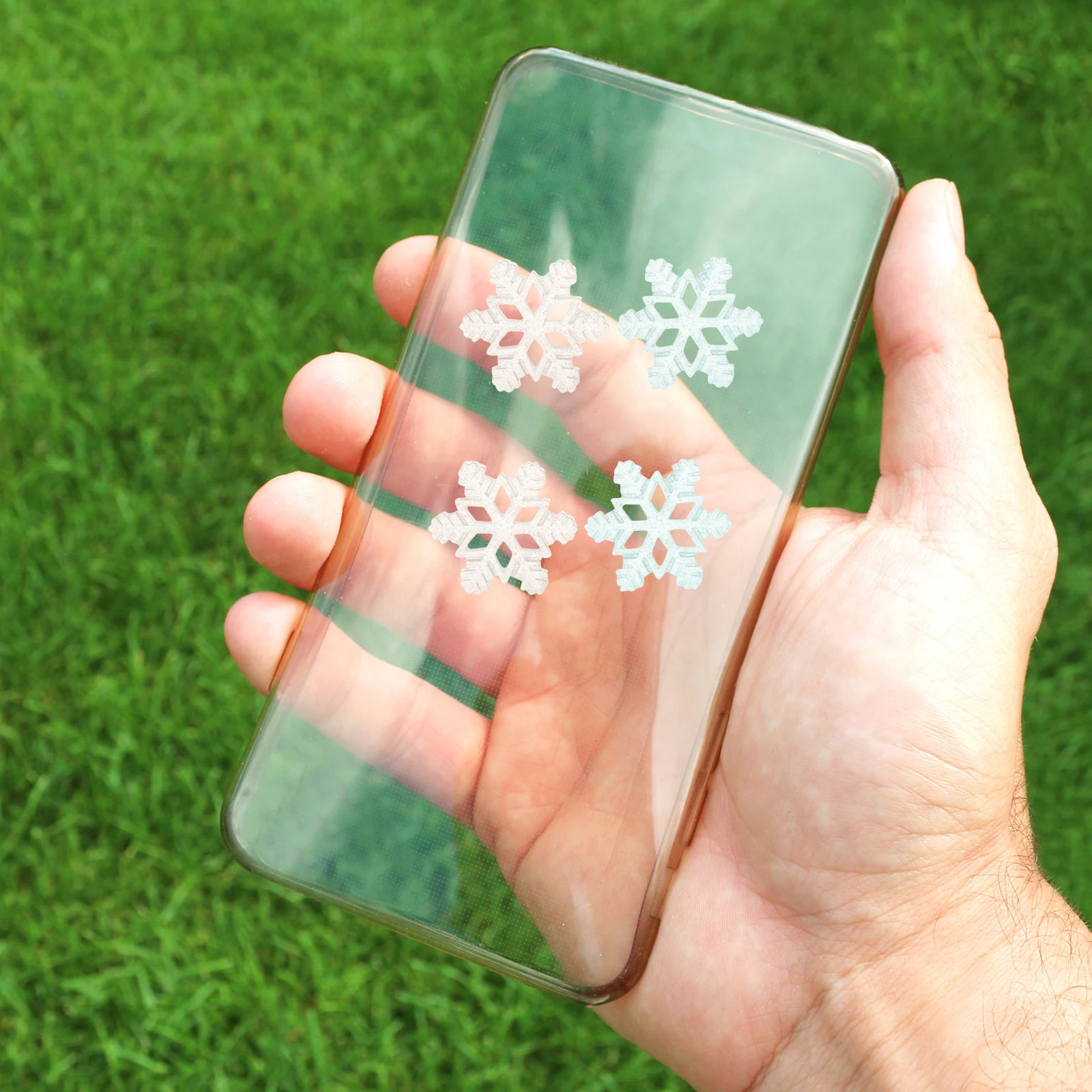 

45pcs Resin Snowflake Accessories Blue Green White DIY Charm Decors Phone Case Decoration Small Large Medium Size Necklace