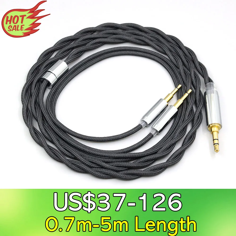 

LN008285 Nylon Black 99% Pure Silver Palladium Graphene Gold Shield Cable For Oppo PM-1 PM-2 Planar Magnetic 1MORE H1707