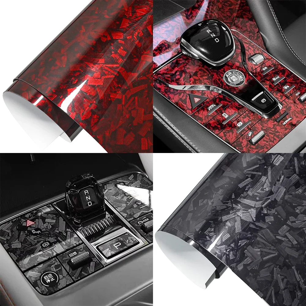 

Forged Carbon Fiber Wrap Color Change Car Sticker PET Vinyl Film Bubble Free Wrapping Car Accessories Auto Self Adhesive Decals