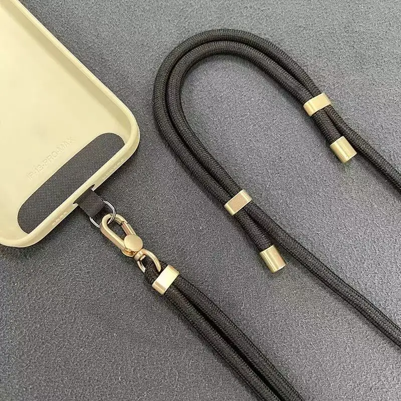 ストラップ - 調節可能な電話ストラップ クリップ ホルダー、すべての電話ケース用 厚さ 7mm (首 & ショルダー & クロスボディ / 手首)