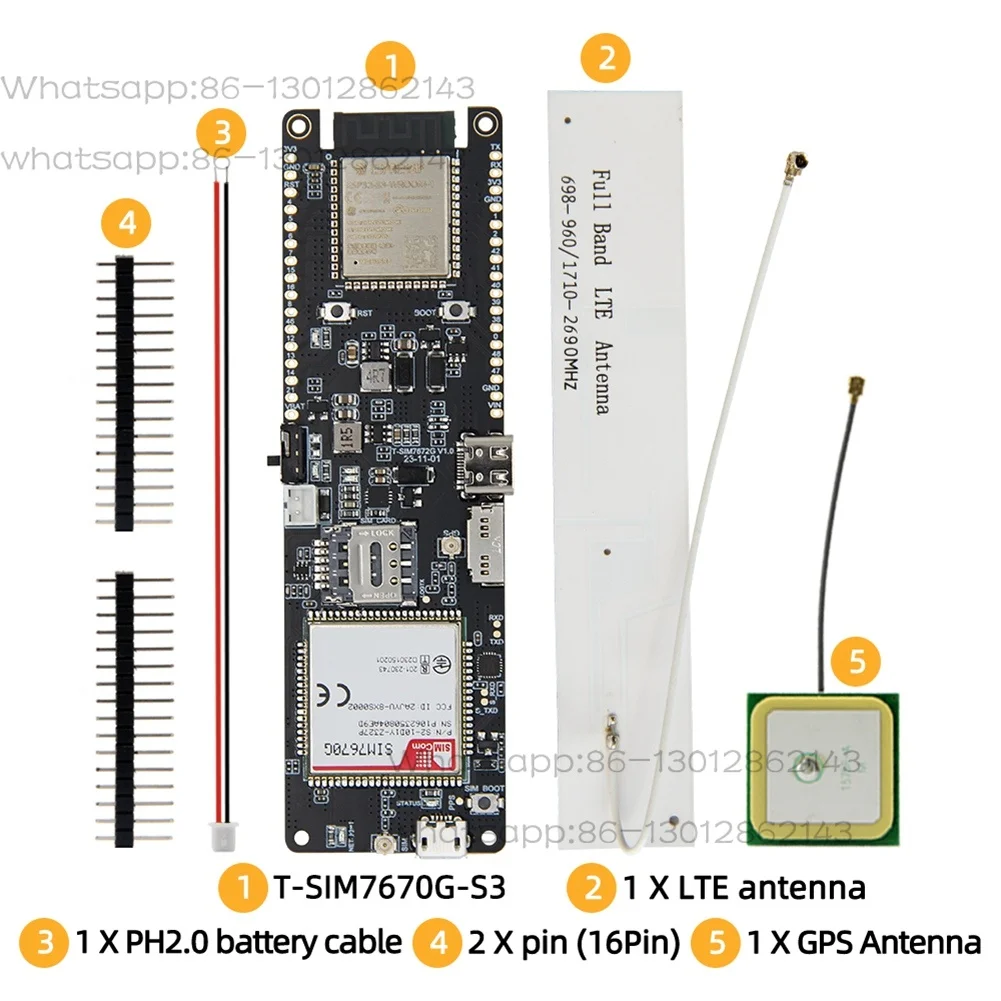 T-SIM7670G-S3 LTE 4G ESP32-S3 Development Board Cellular Module IOT Devices Low-Power Long-Range Communication with GPS