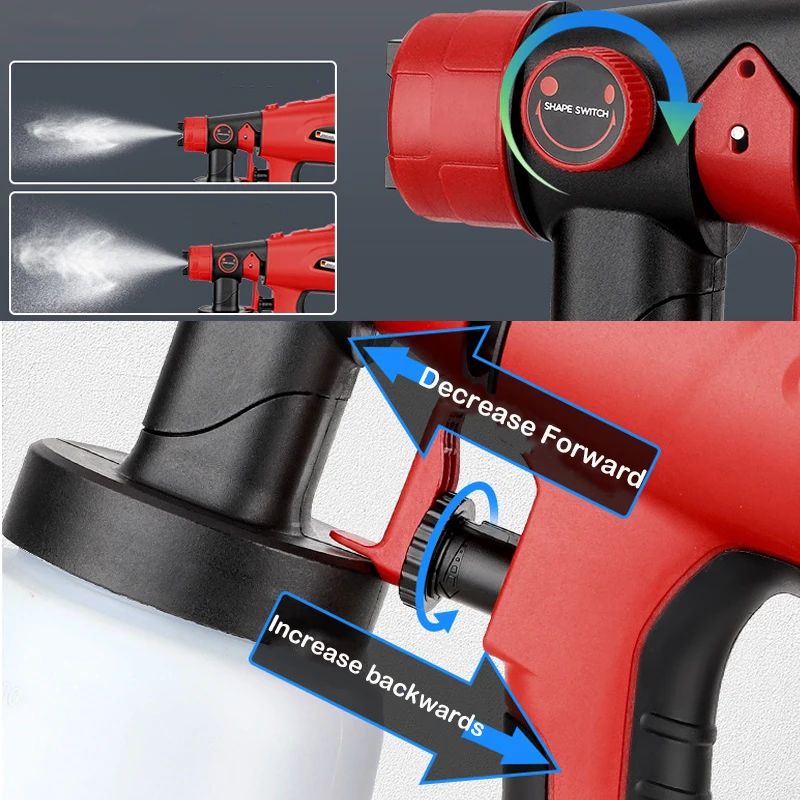 800ML Electric Spray Gun Cordless Paint Sprayer Furniture Steel Coating Airbrush For Makita/Dewalt/Milwaukee/Bosch 18V Battery