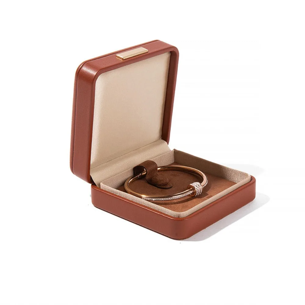 PU Leather Jewelry Packaging Box with Gold Buckle