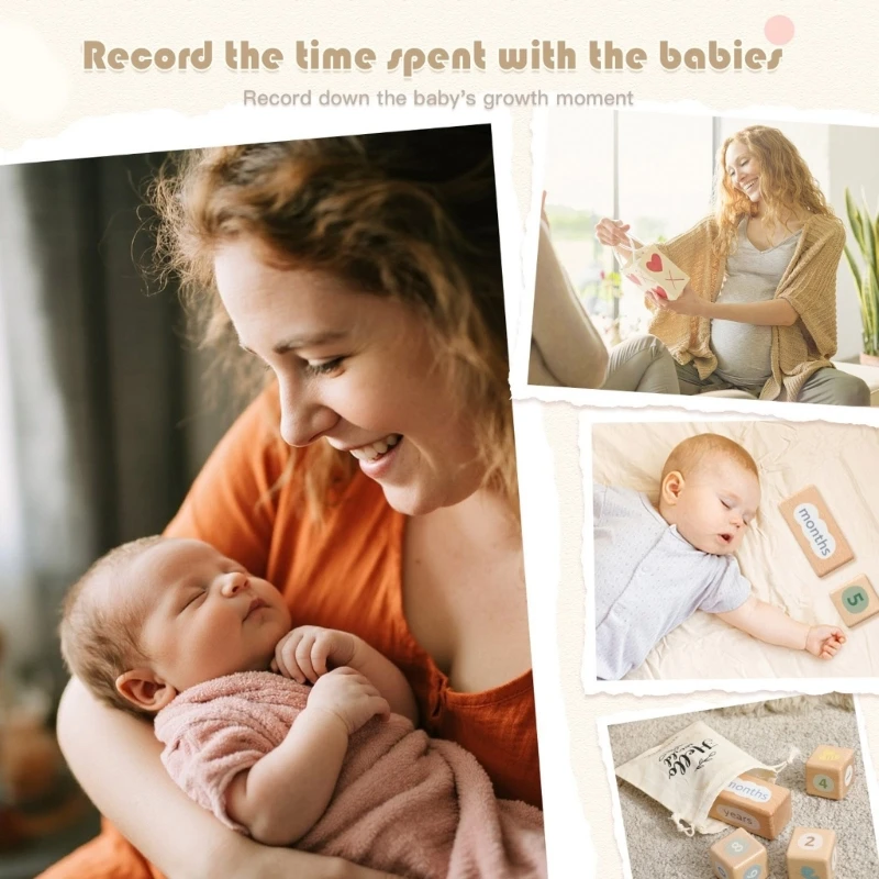 J15U دعائم صور لنمو الطفل مصنوعة يدويًا من الخشب وأسطح ناعمة محمولة