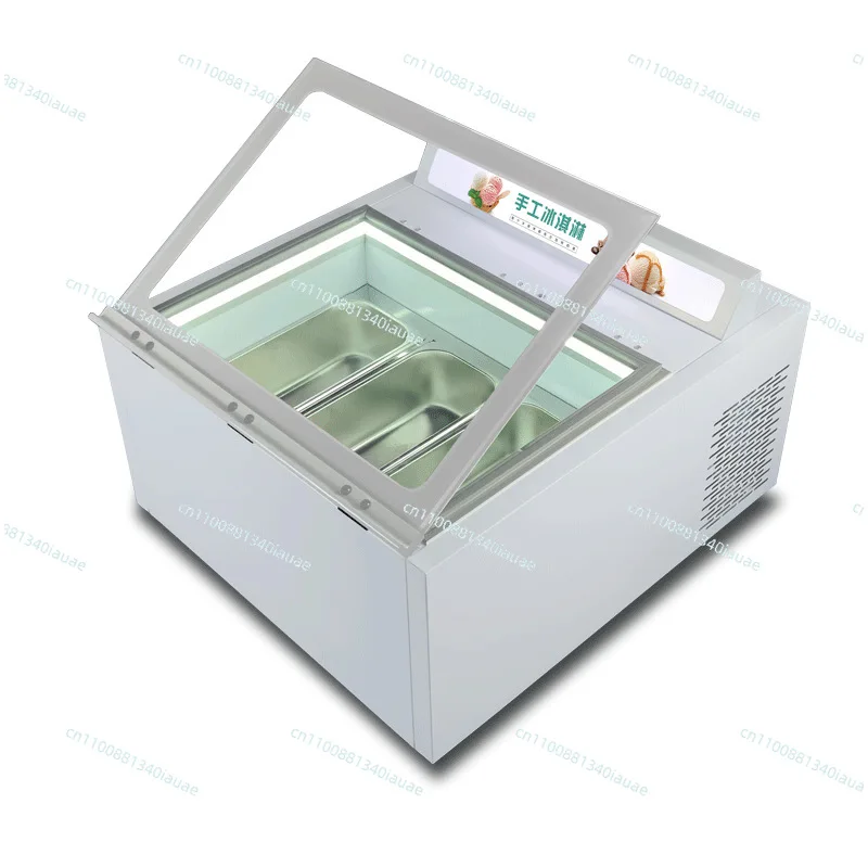 

Desktop Ice Cream Display Cabinet Small Steel Cannon Commercial Thick Cut Fried Yogurt Display Cabinet