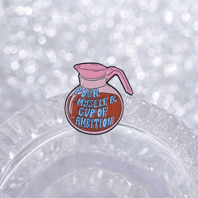 Iced Coffee Addict Collection Enamel Pins Serotonin Booster Brooches Skull Tarot Card Badge Bookworm Caffeine Brain Jewelry Gift