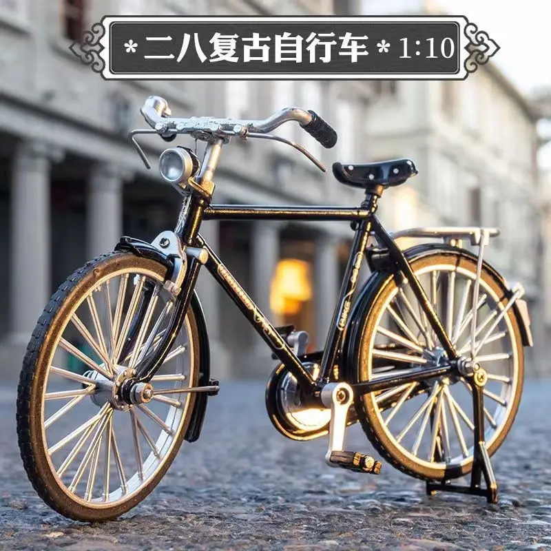 

1:10 Simulation Alloy Retro Bicycle Model 28 Big Bars Nostalgic Children's Boy Car Toy Ornaments