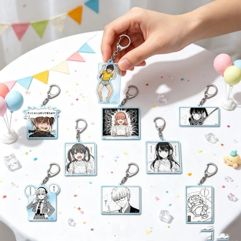 Anime Rai Rai Rai Cute cartoon Keychain Sumire Ichinose,Karashima Duskin Acrylic pendant Keychain Schoolbag hanger gift 6cm
