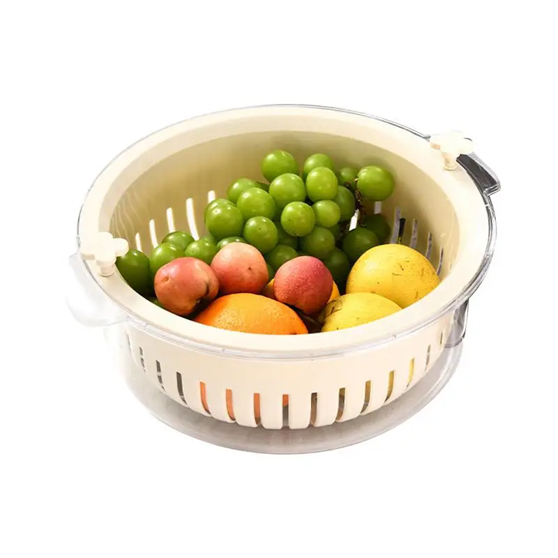 

Fruit And Vegetable Strainer Fruit Washing Bowl Double Layered Strainers And Colanders Fruit Strainer Colander 2 In 1 Food