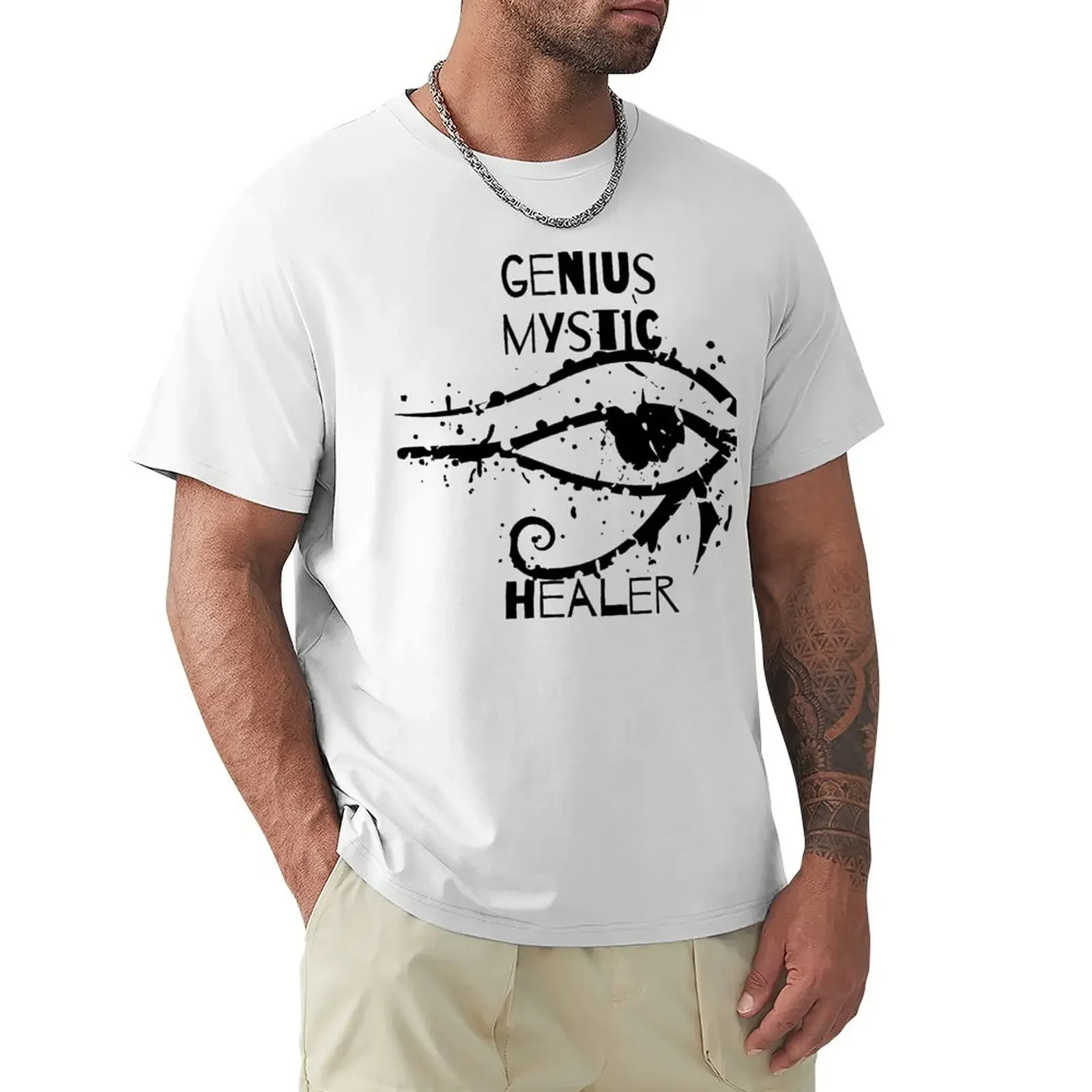 GENIUS MYSTIC HEALER T-Shirt anime clothes customizeds mens vintage t shirts