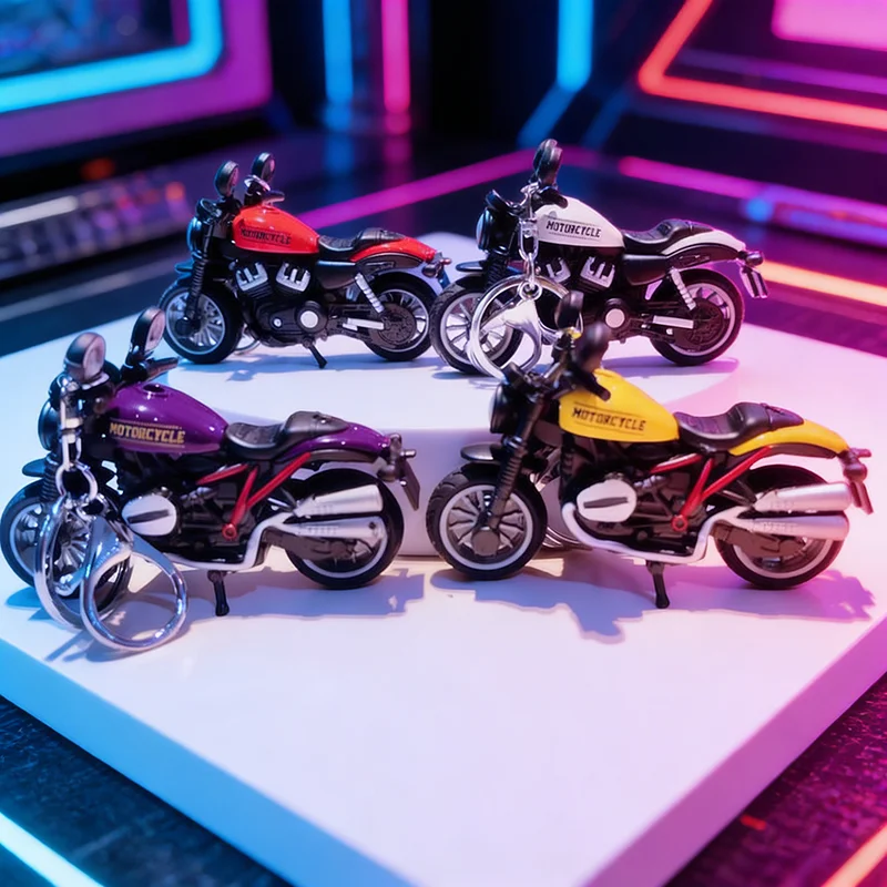 Cooler Simulations-Motorrad-Anhänger Schlüsselanhänger Unisex 4 Farboptionen Schulranzen Handtasche Hängedekoration Fahrzeug-Schlüsselzubehör