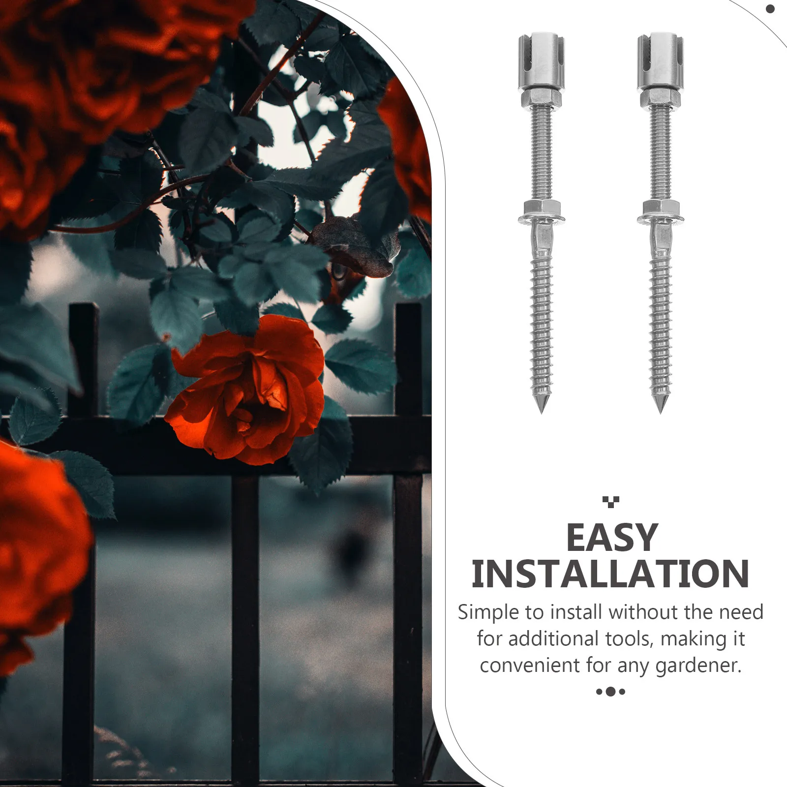 2Pcs Plant Steel Wire Rope Clamps Stainless Steel Rotating Cross Clamp Holder for Indoor Outdoor Climbing Plant Support Trellis
