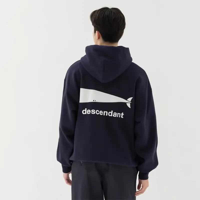 

2024 DESCENDANT DCDT Whale Embroidered Hoodie Men's Casual Loose Japanese Couple Hoodie WY781