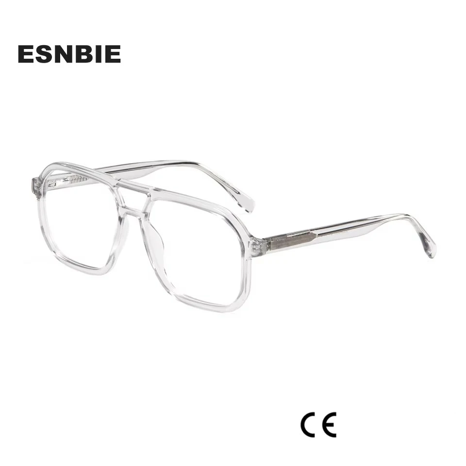 

Acetate Double Bridge Men'S Eyeglasses Frames Pilot Optical Glasses For Women Prescription Spectacles Monturas De Lentes Hombre