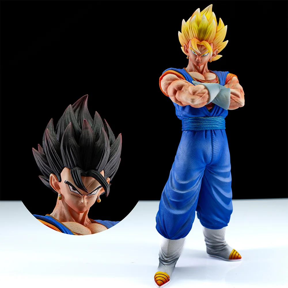 Dragon Ball Z Vegetto Action Figure Gogeta Figuras Two Heads Replacable 27cm Statue Model Collection Decoration Birthday Gifts