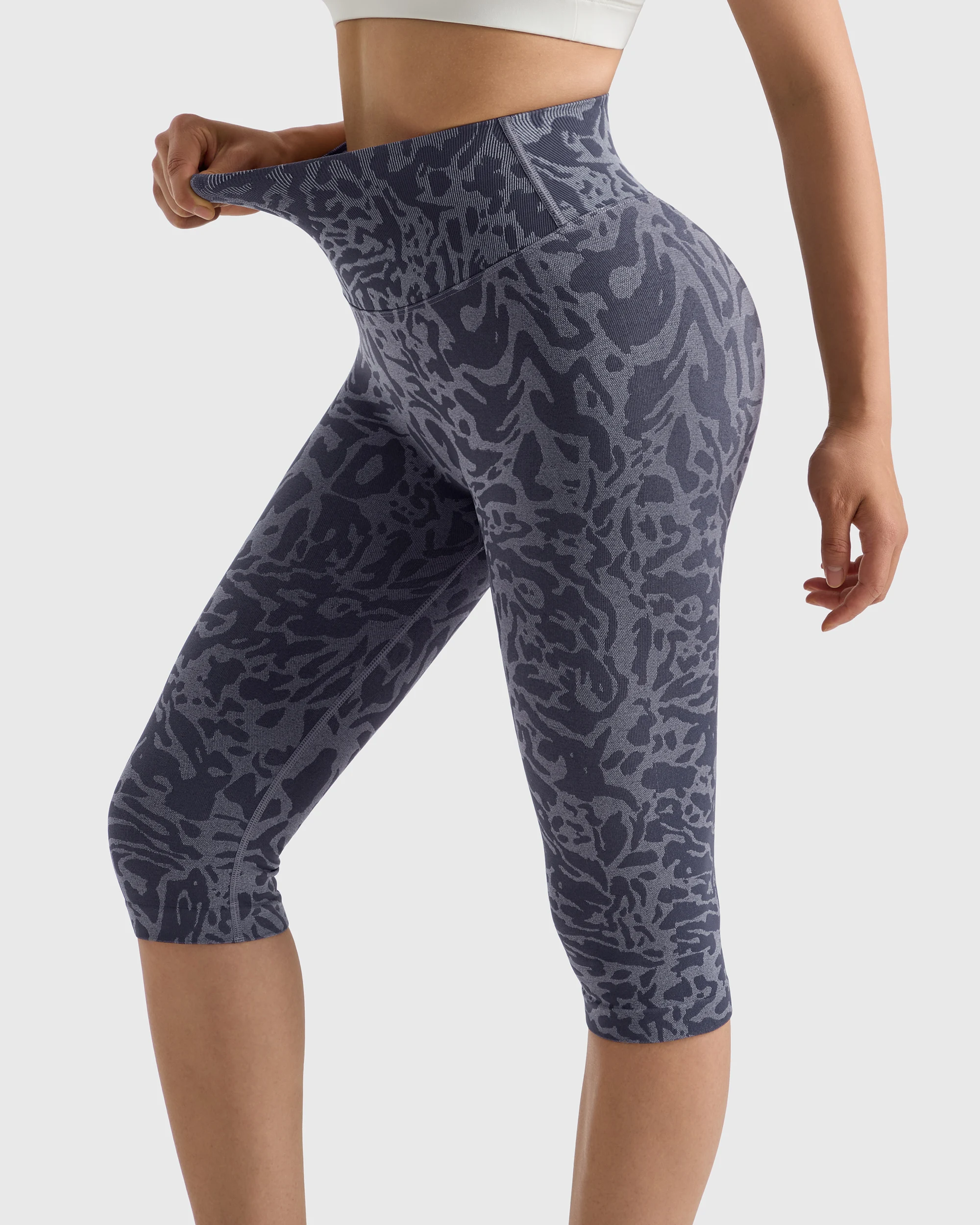 High Waist Yoga Pants Capri Leggings For Women Tummy Control Workout Capri Leggings Women's Activewear Fitness Yoga Pants Female