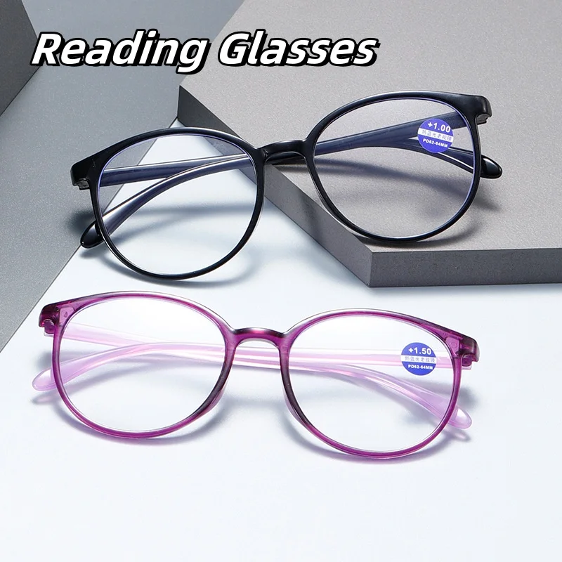 

2024 New Anti Blue Light Glasses Frame for Women Retro Round Frame Anti Radiation Eye Protection Black Frame Reading Eyewear