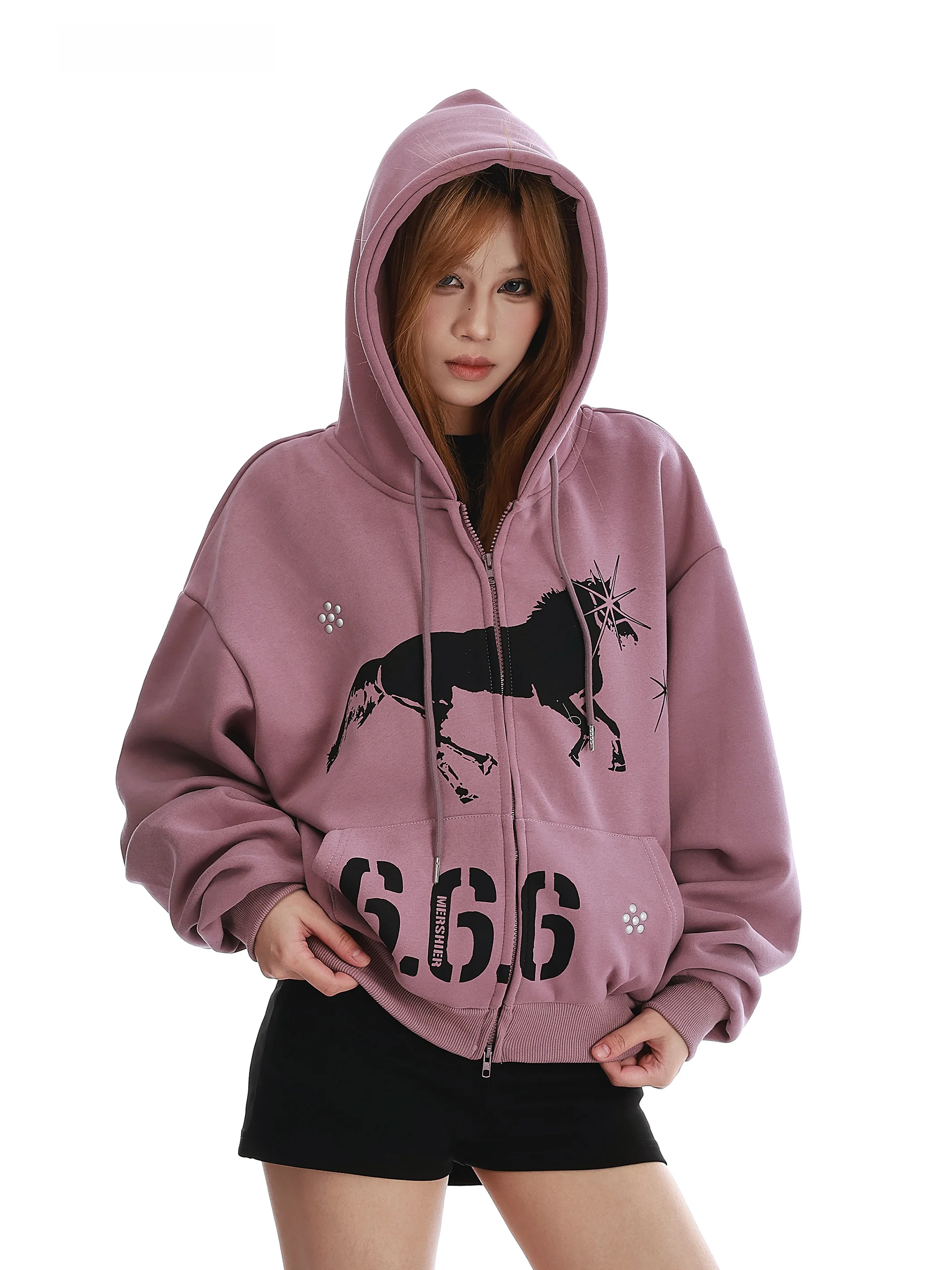 

Винтажная американская толстовка Waed с капюшоном для женщин: свободная, повседневная, универсальная, с капюшоном, для осени и зимы, уличный стиль