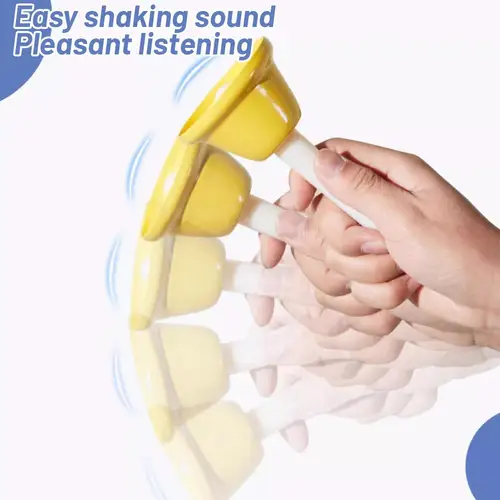 Imagen 2 del producto Campana de mano de Metal diatónico, juguetes musicales, 8 Uds., 8 notas, juguete educativo y divertido para niños, juego de campanillas coloridas