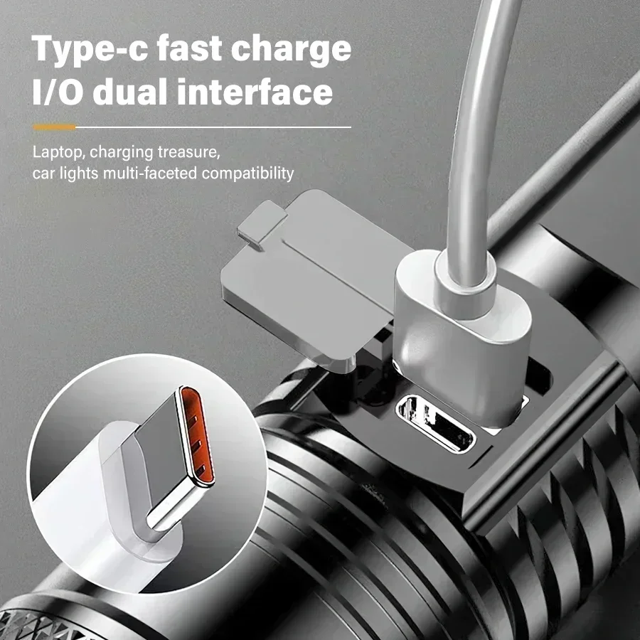 BALDR SL23003 Powerful LED Flashlight Spotlight Telescopic Zoom Camping Flashlight Super Powerful Flashlight Emergency Lamp