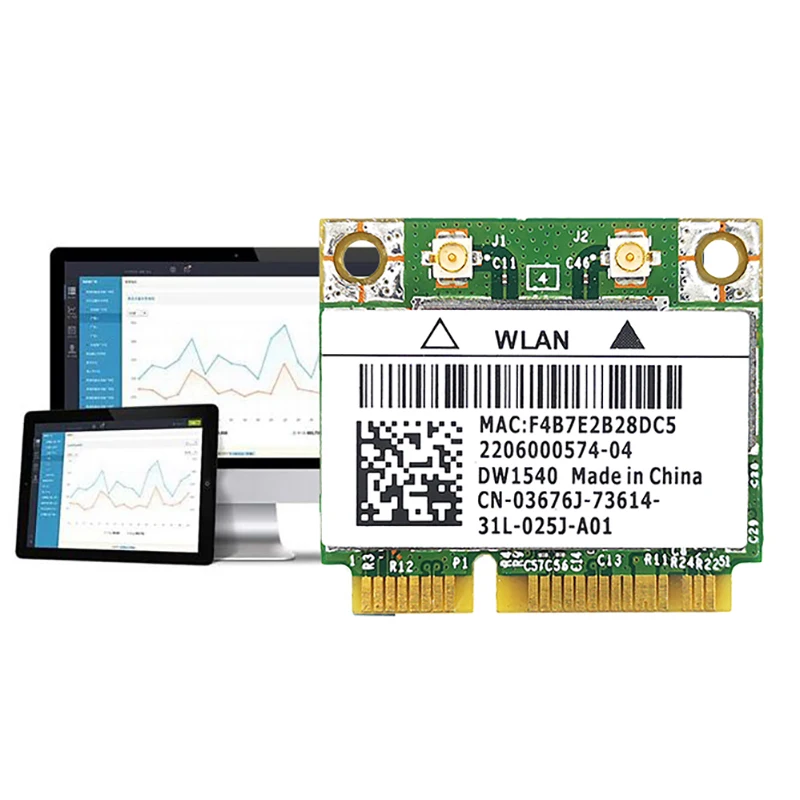 สำหรับ Broadcom BCM943228 DW1540 2.4G/5G Dual ความถี่ MINI PCIE 300Mbps 802.11A/B/G/N Built-In การ์ดเครือข่ายไร้สาย