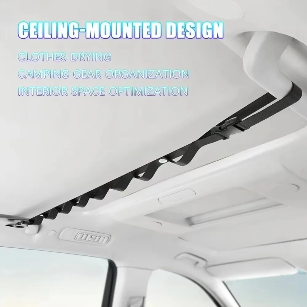Car Clothesline Car Multi-Functional Hanging Rack for Rear Seats,Storage and Fixing Hooks,Car Interior Accessories,Car Organizer