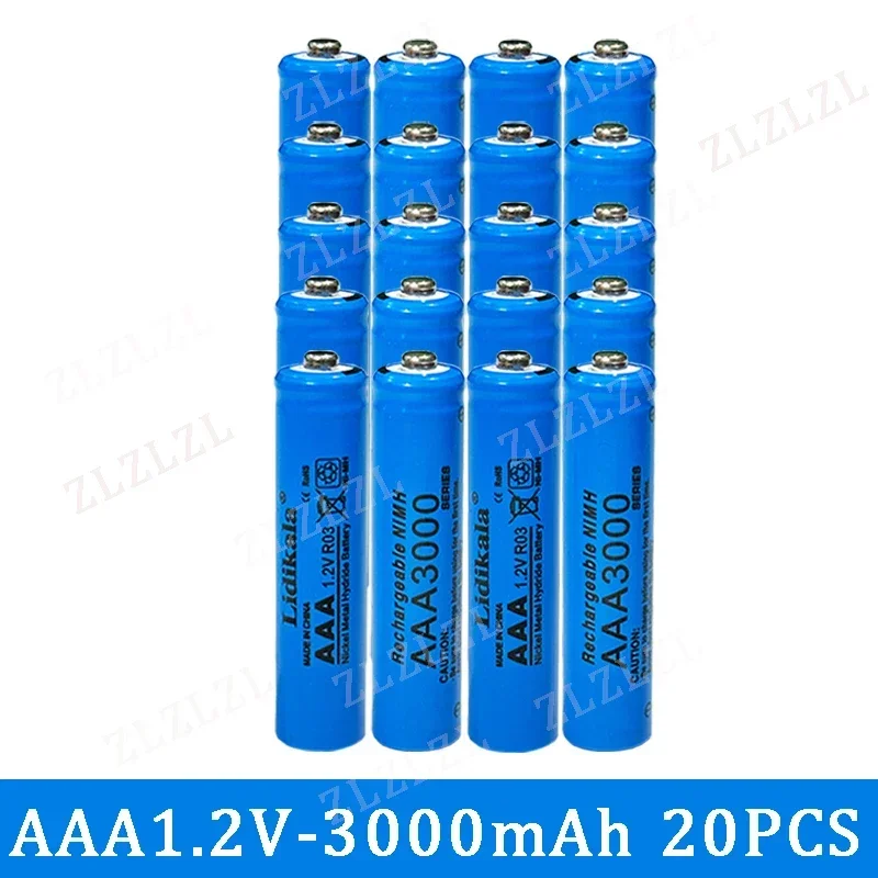 2-120 pces de alta qualidade 1.2v aaa 3000mah bateria de níquel hidrogênio alcalina 1.2v relógio brinquedo câmera bateria recarregável