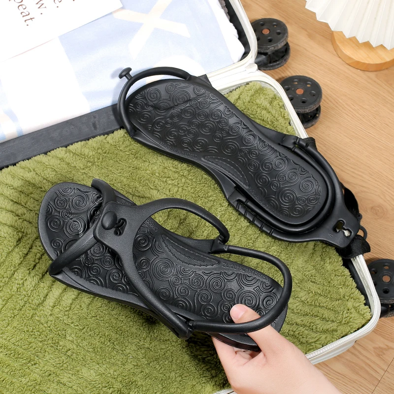 New Summer Men Women Flip-flops Slippers Foldable Travel Hotel Couple Models Casual Beach Shoes Home Outdoor Sandals Lightweigh