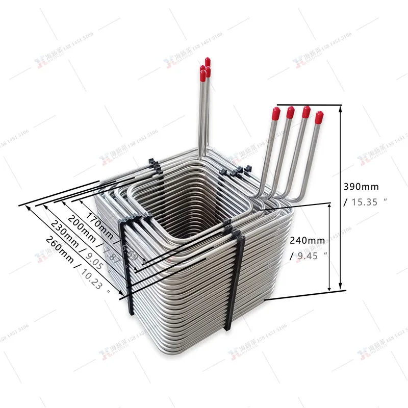 4-channel stainless steel wine tubes: Draft beer machine beer cooling 4-channel stainless steel wine tubes