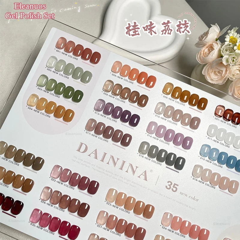Eleanuos جل تلميع عاري 35 قطعة ورنيش شبه دائم يخترق الجليد الأشعة فوق البنفسجية LED تبييض هلام غراء الأظافر صالون