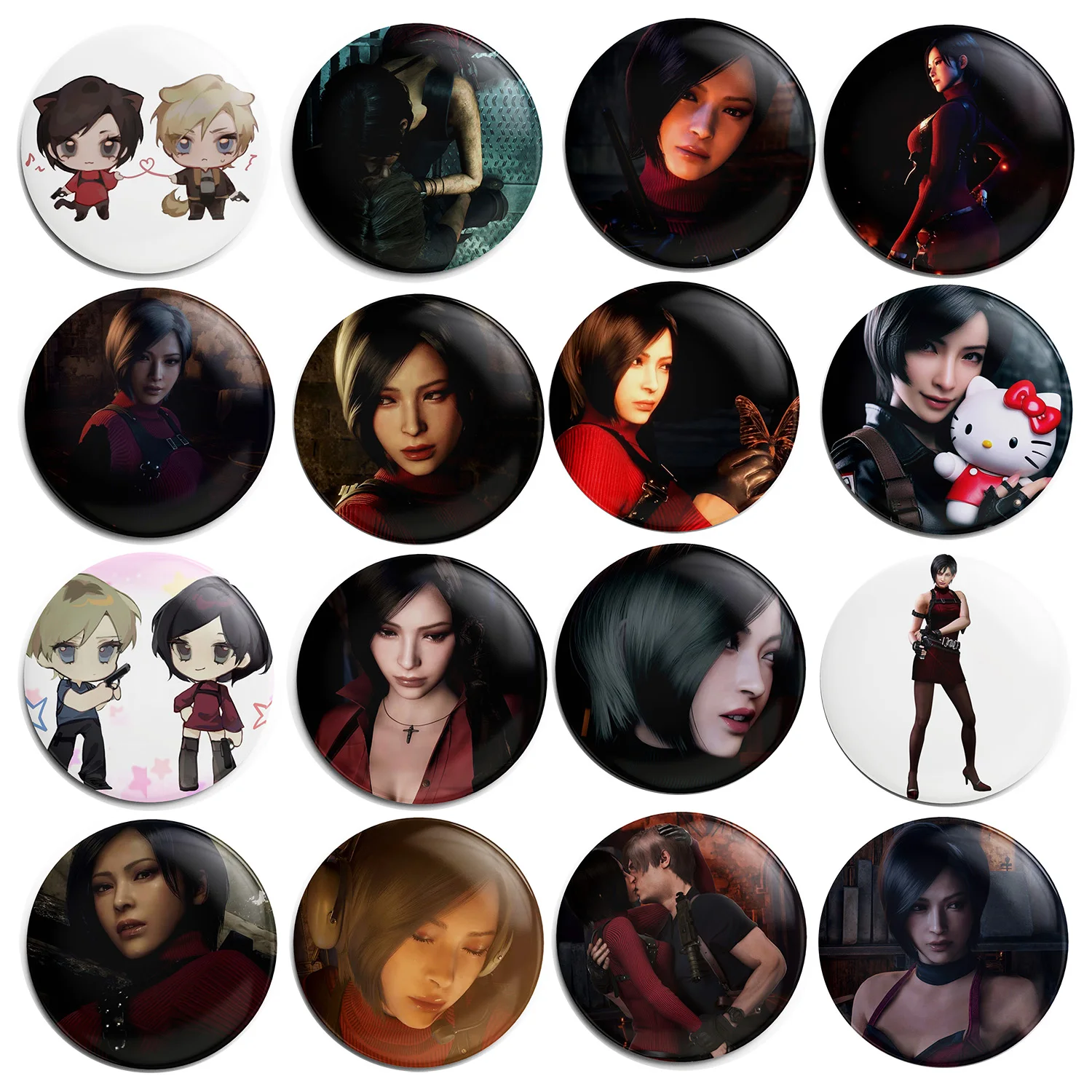 Ada Wong Game Cartoon Badge Soft Button Lapel Anime Pin Decor Brooch Jewelry Decoration Gift 58mm