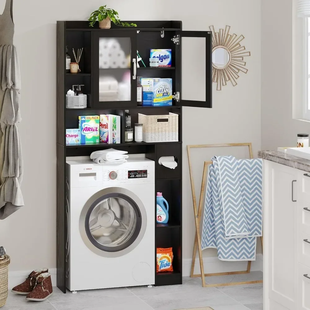 

BestsellerSell Well over the toilet storage cabinet, farmhouse storage cabinet over toilet with acrylic doors，home space-saving